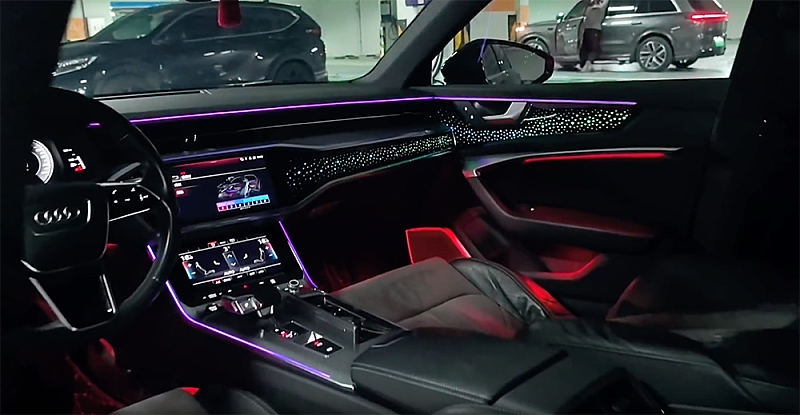 Audi A6 19-23 Trimli Nokta Desenli Full Trimli Rainbow Ambiyans Aydınlatma Seti  - 2