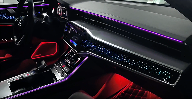 Audi A6 19-23 Trimli Nokta Desenli Full Trimli Rainbow Ambiyans Aydınlatma Seti  - 4