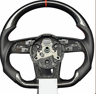 AUDİ  AD14 Carbon Tuş Yok Orjinal Tuş ve Airbag Uyumlu Direksiyon - 1