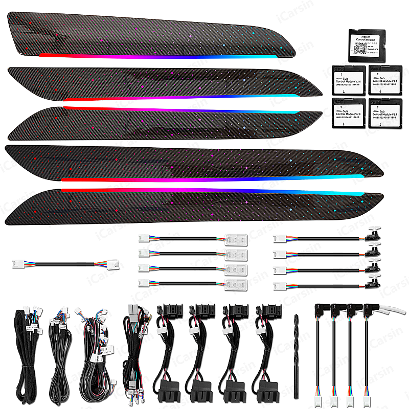 Audi Q3 13-18 Trimli  Carbon Yıldız Desen Rainbow İç Ambiyans Aydınlatması - 1