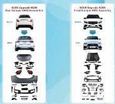 Benz For W205 Upgrade to W206 Amg C63 Wıth Headlıgh Taillıght Hood Fenders 2015-2018 - 1