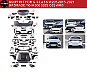 Benz For W205 Upgrade to W206 Amg C63 Wıth Headlıgh Taillıght Hood Fenders 2015-2018 - 2