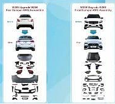 Benz For W205 Upgrade to W206 Amg C63 Wıth Headlıgh Taillıght Hood Fenders 2019-2021 - 1