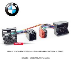 BMW Araçlara Uyumlu İso T Kablo Orjinal Dönüştürme Soketi