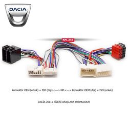 Dacia Araçlara Uyumlu İso T Kablo Orjinal Dönüştürme Soketi