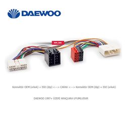 Daewoo Araçlara Uyumlu İso T Kablo Orjinal Dönüştürme Soketi
