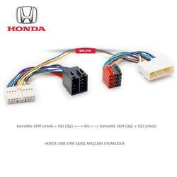 Honda Araçlara Uyumlu İso T Kablo Orjinal Dönüştürme Soketi
