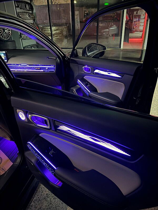 Honda Civic FE Piano Black Rainbow Trimli İç Ambiyans Aydınlatması - 3