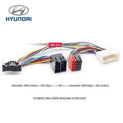 Hyundai AraçIara Uyumlu İso T Kablo Orjinal Dönüştürme Soketi