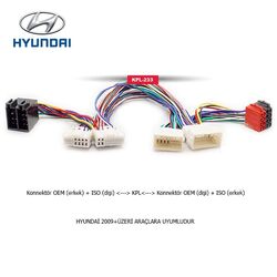 Hyundai Araçlara Uyumlu İso T Kablo Orjinal Dönüştürme Soketi