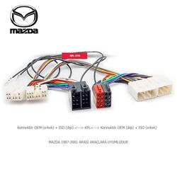 Mazda 1987-2001 Uyumlu İso T Kablo Orjinal Dönüştürme Soketi