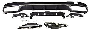 Mercedes E Class W212 14-16 E63 Rear Diffuser Silver - 1