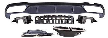 Mercedes E Class W213 17-20 E63 Rear Diffuser Carbon With Pipe - 1