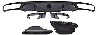 Mercedes E Class W213 17-20 E63s Rear Diffuser Black - 1