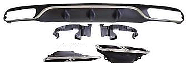 Mercedes E Class W213 17-20 E63s Rear Diffuser Silver - 1