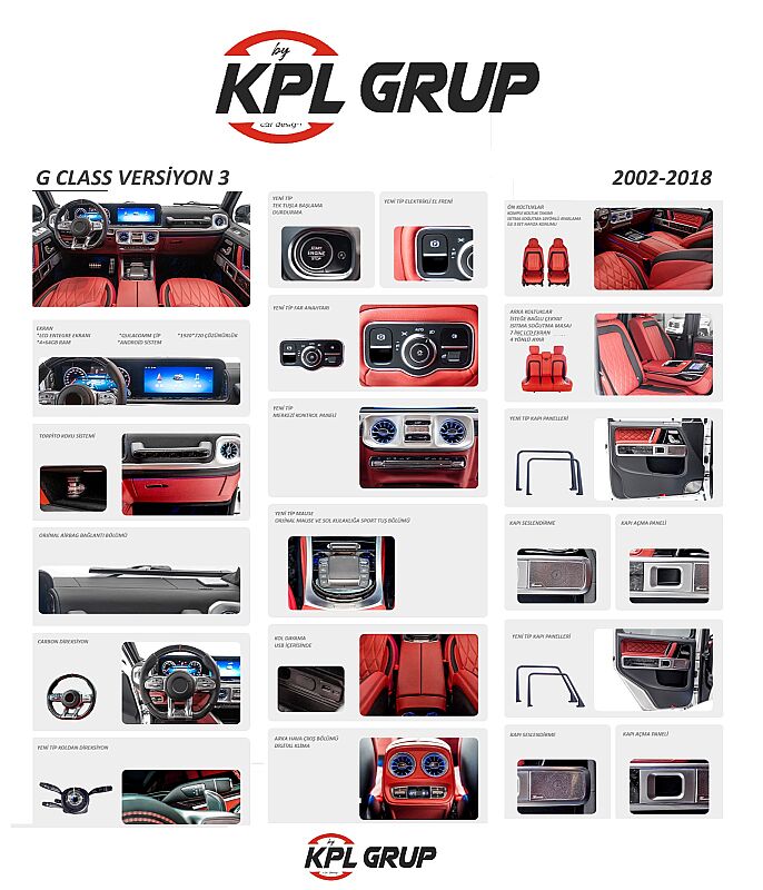 Mercedes G Class 2013+ Versiyon 3 W463 G Class W464 2025 İç Yükseltme Kiti - 1