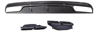 Mercedes W205 C63 Siyah Arka Difüzör Pipe Black - 1