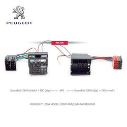 Peugeot Araçlara Uyumlu İso T Kablo Orjinal Dönüştürme Soketi