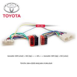 Toyota Araçlara Uyumlu İso T Kablo Orjinal Dönüştürme Soketi